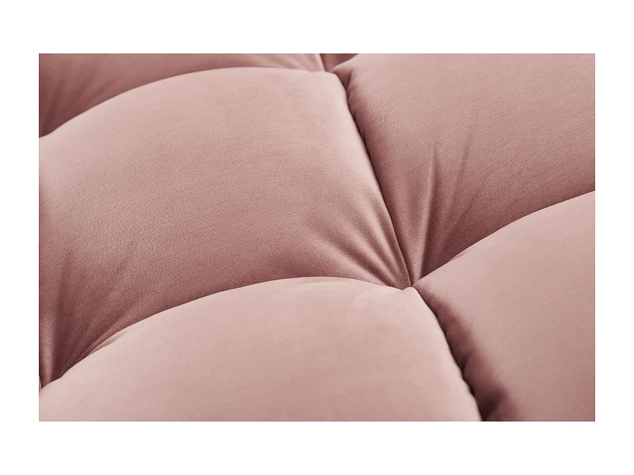 Canapé d'angle KOLIRI rose poudré – 4 places – Angle droit – Canapé design en velours et bois massif