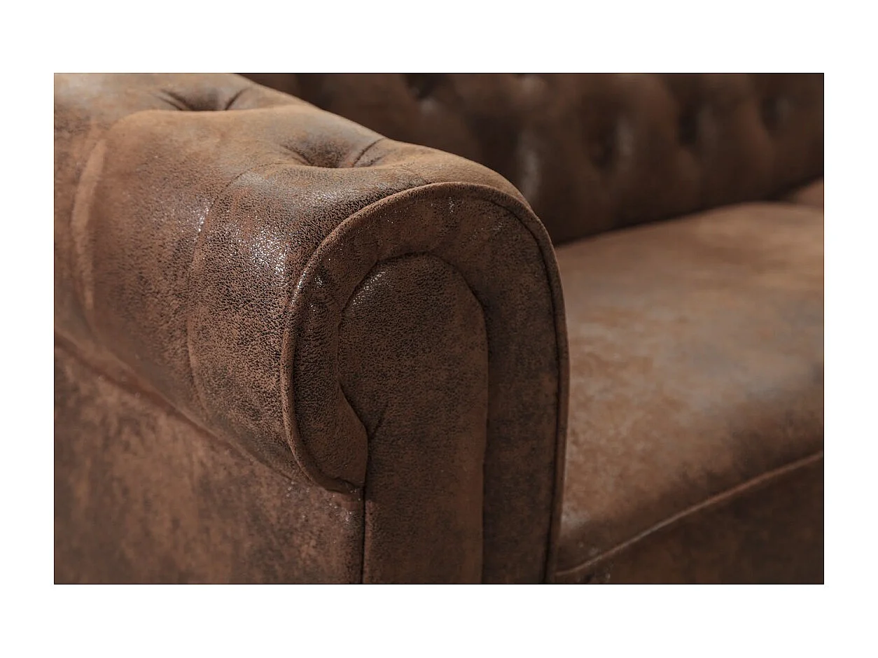 Hoekbank EDGAR - Chocoladebruin - 4 zitplaatsen - Rechterhoek barokstijl