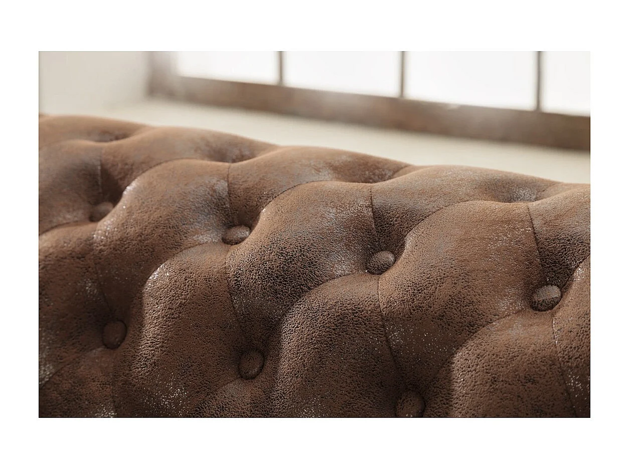 Hoekbank EDGAR - Chocoladebruin - 4 zitplaatsen - Rechterhoek barokstijl