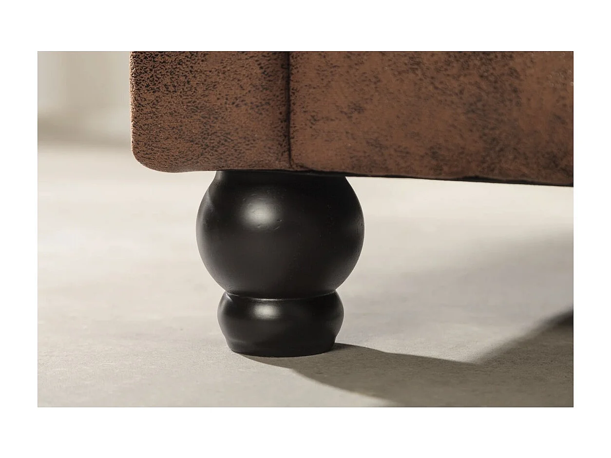 Hoekbank EDGAR - Chocoladebruin - 4 zitplaatsen - Rechterhoek barokstijl