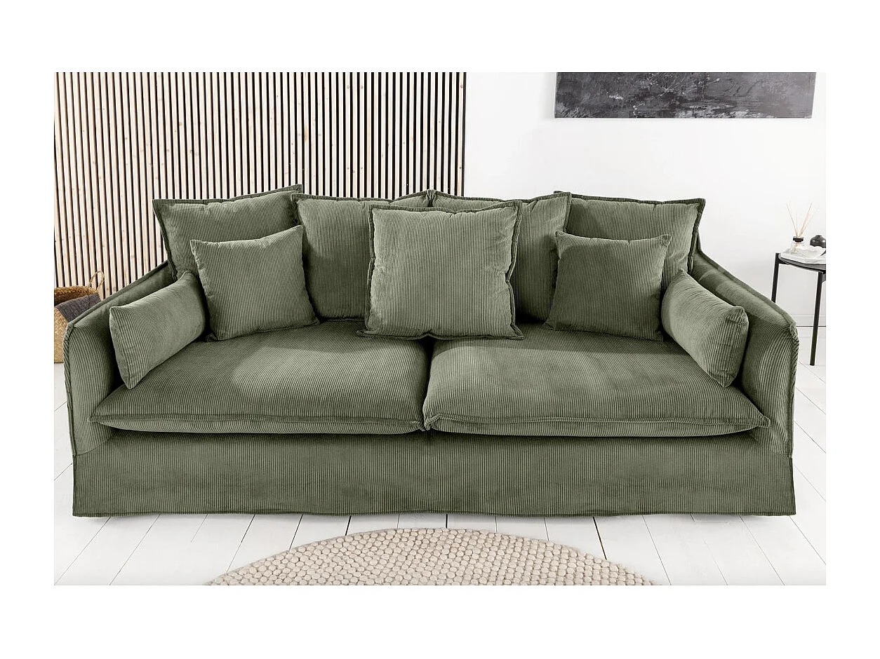 Hoekbank KALIA - Donkergroen - 4 zitplaatsen - Omkeerbare hoek - Hedendaags