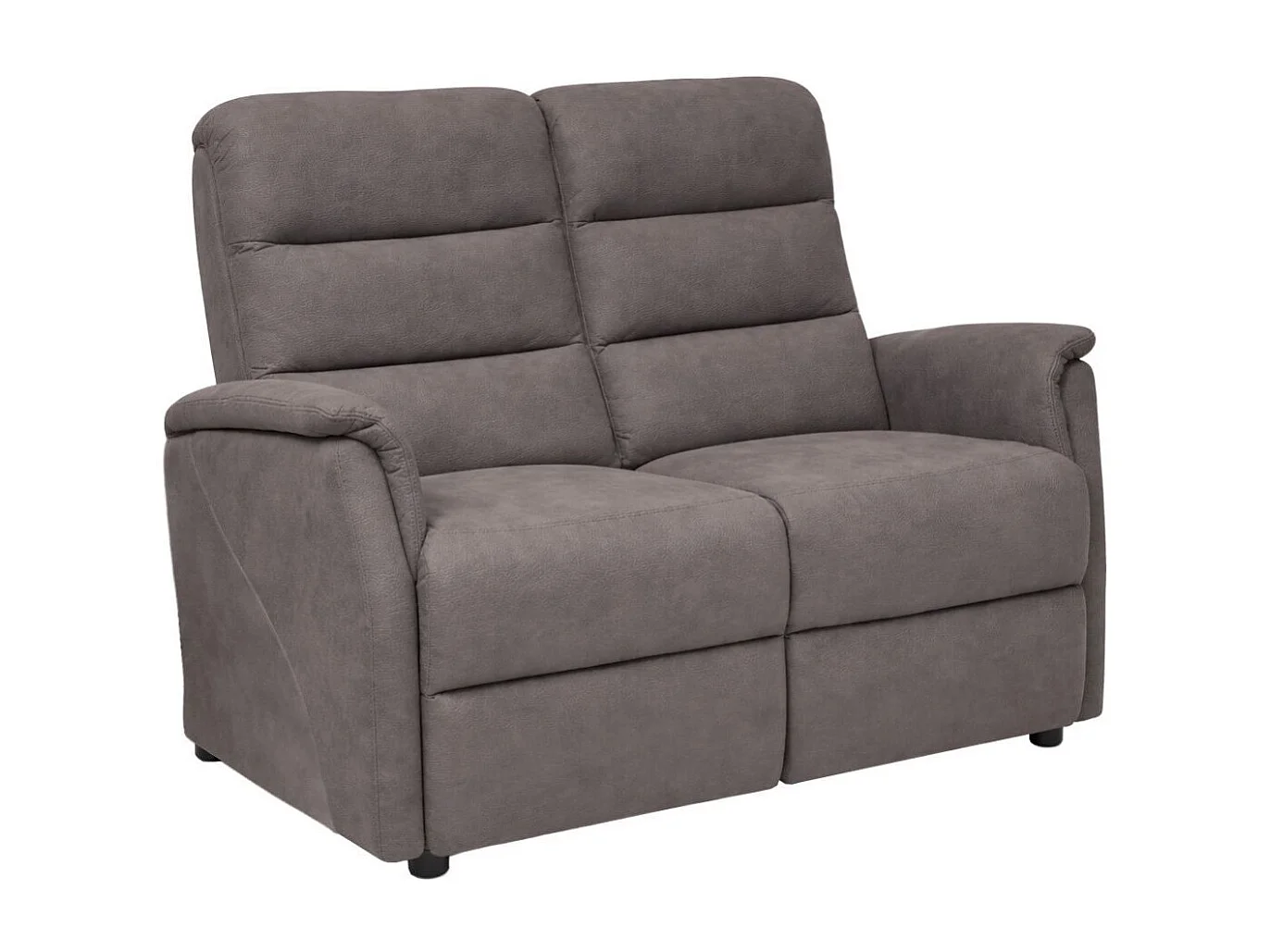 Canapé fixe tissu polyester imitation cuir gris-brun marbré - DONATELLO