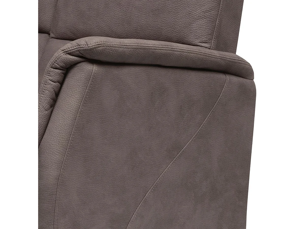 Canapé fixe tissu polyester imitation cuir gris-brun marbré - DONATELLO