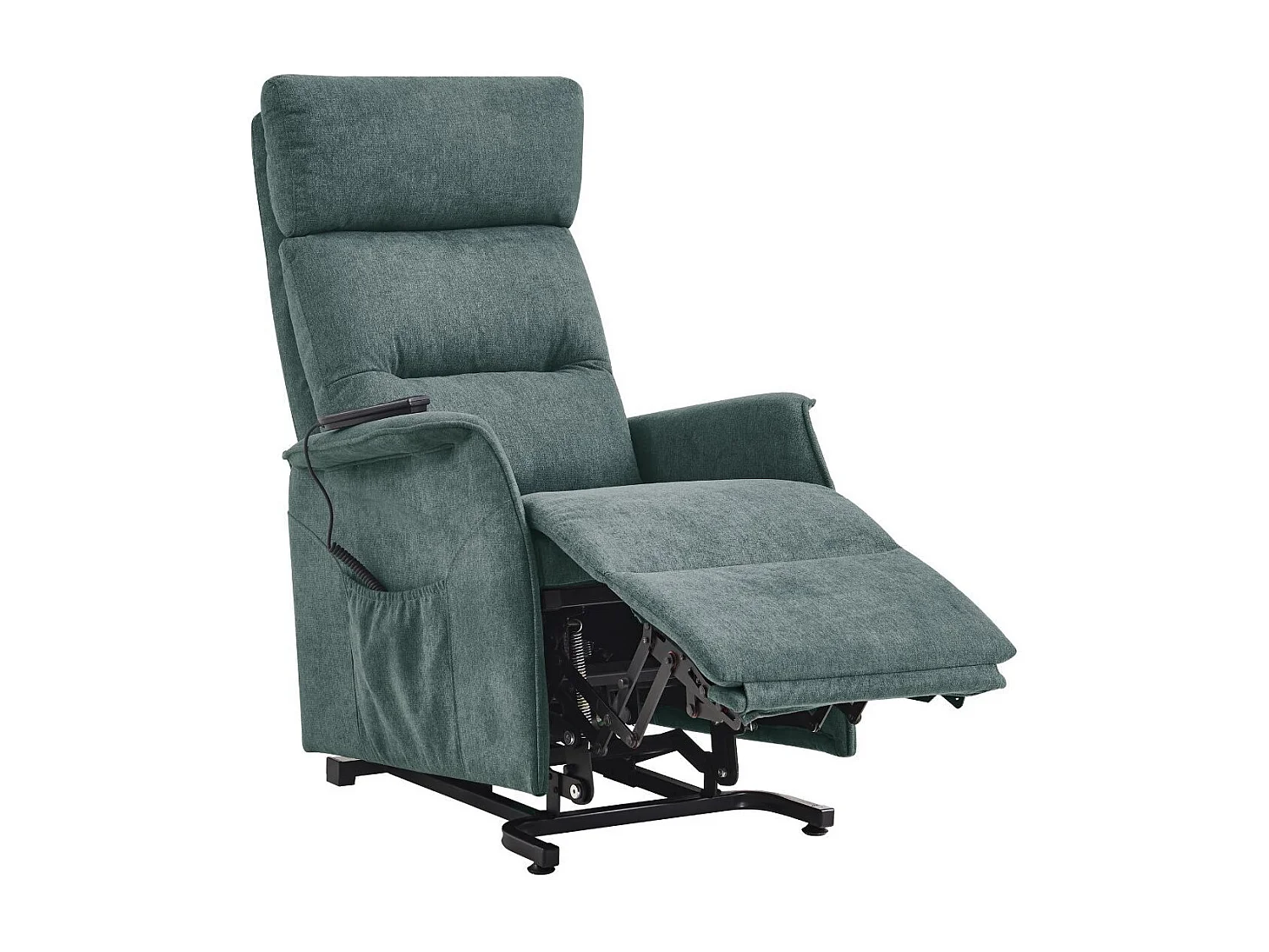 Fauteuil relax releveur tissu polyester chiné vert - SALVADOR