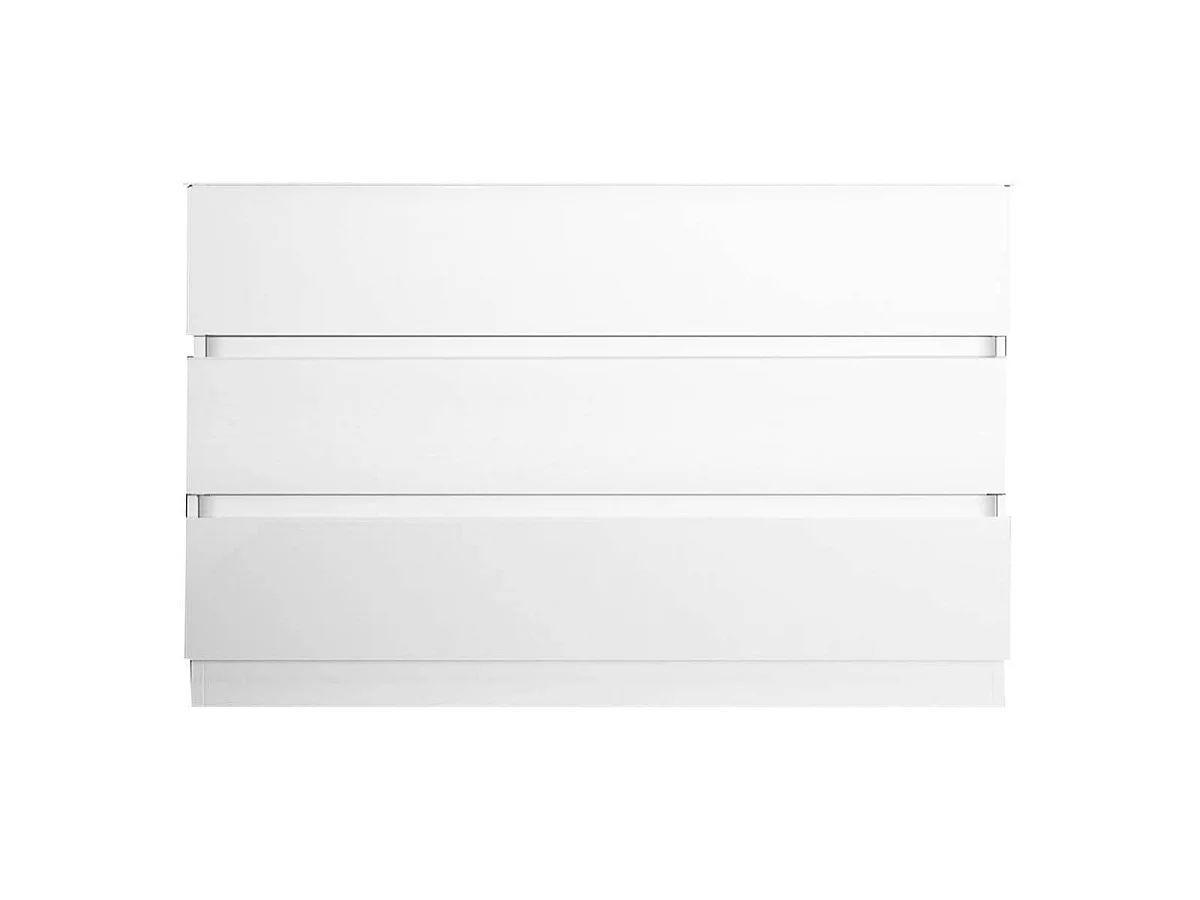 Meuble 122cm 3 tiroirs avec vasque finition blanc laqué - BIRJA