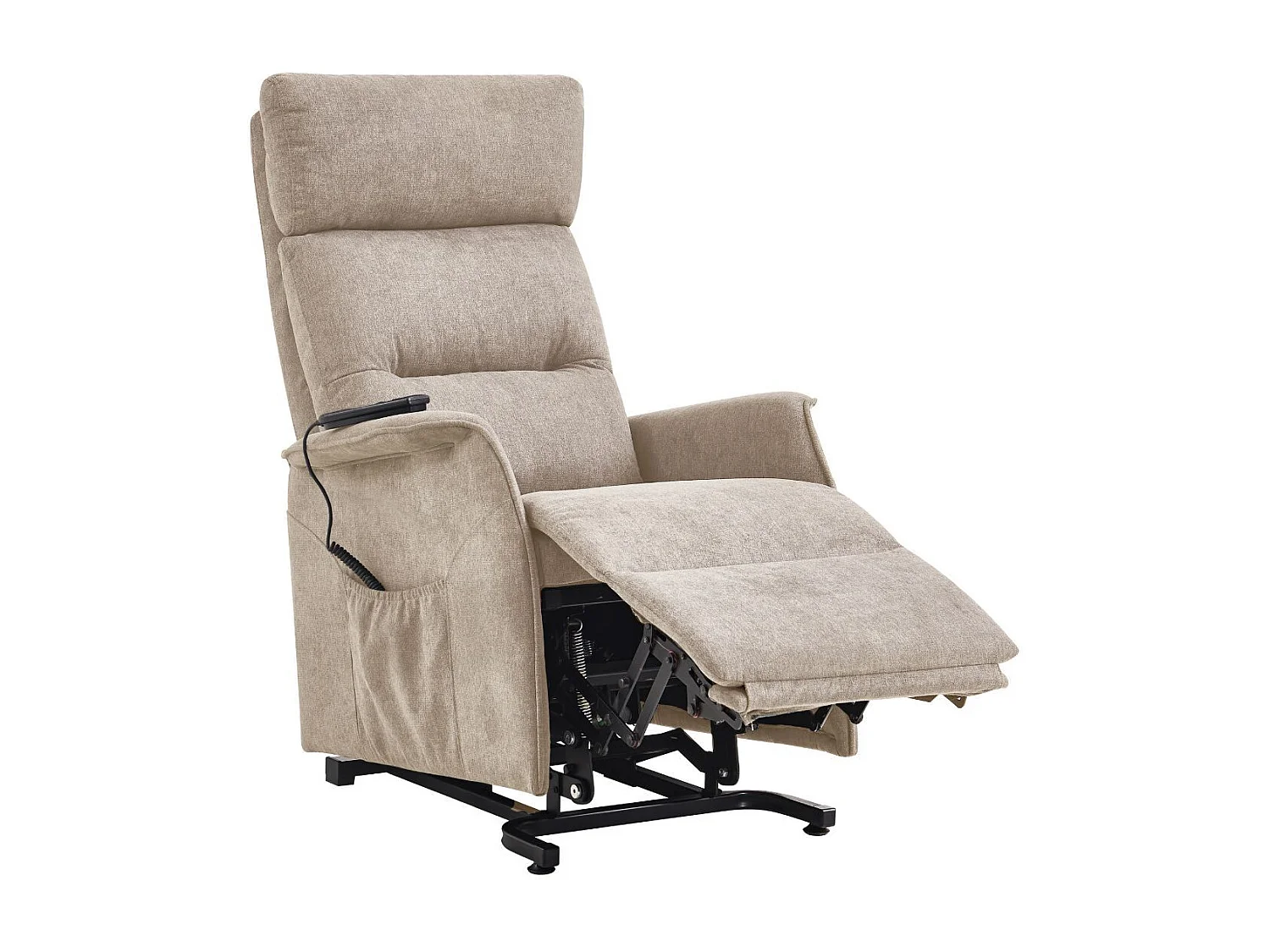 Fauteuil relax releveur tissu polyester chiné beige - SALVADOR