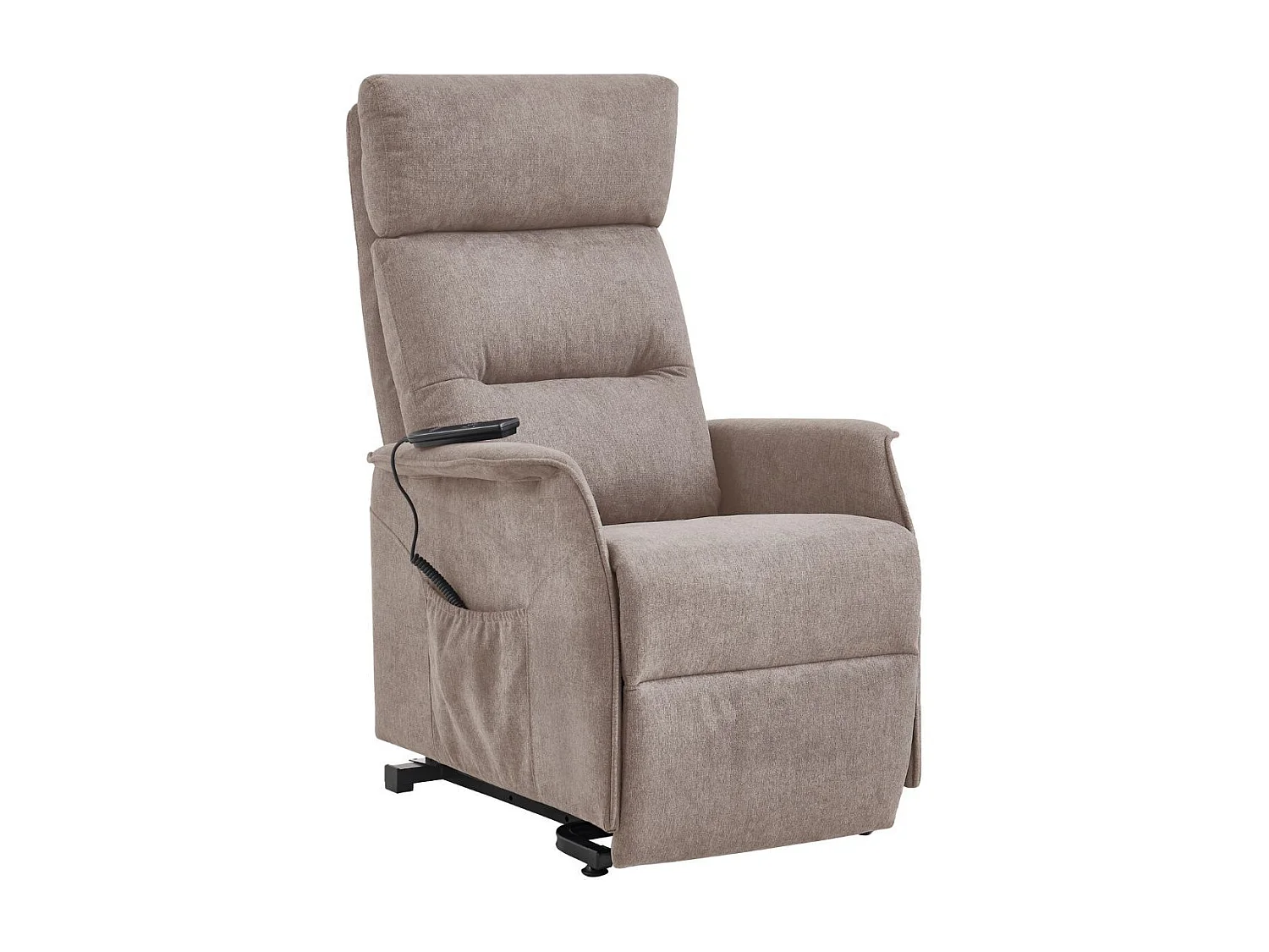 Fauteuil relax releveur tissu polyester chiné taupe - SALVADOR