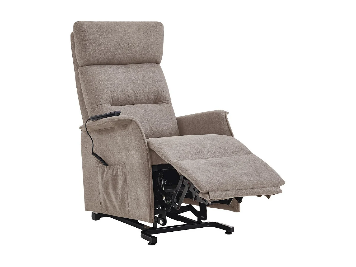 Fauteuil relax releveur tissu polyester chiné taupe - SALVADOR