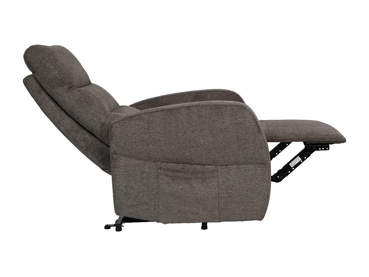 Fauteuil relax releveur tissu polyester gris foncé chiné - NYMPHAEA