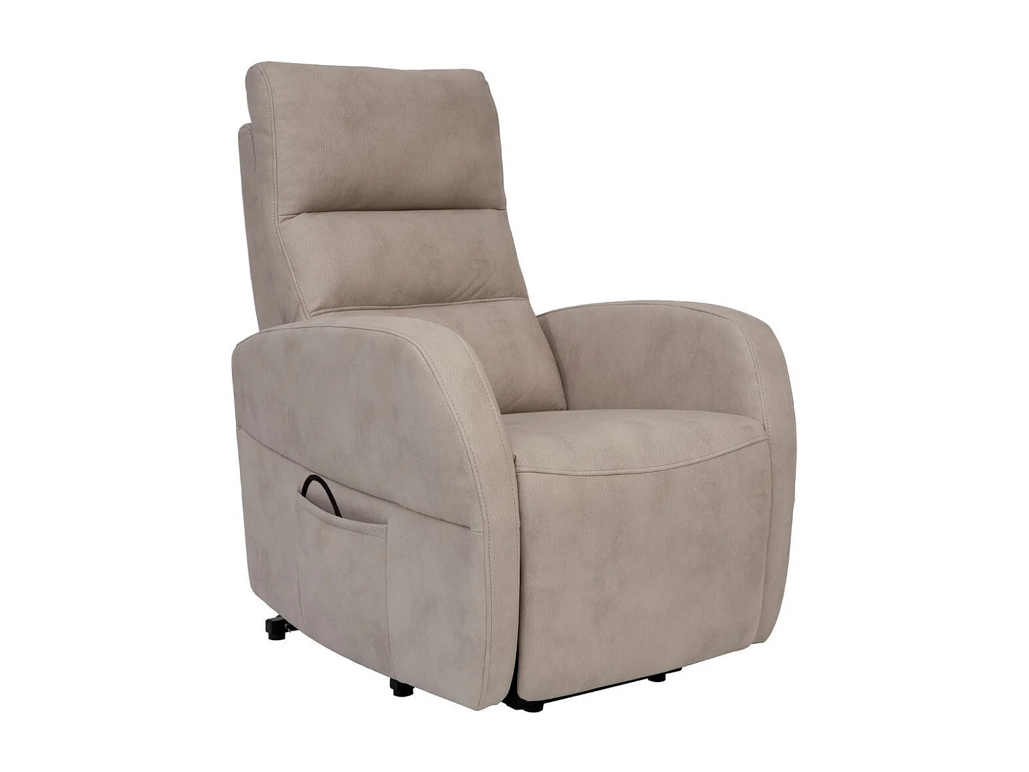 Fauteuil relax releveur tissu polyester imitation cuir beige - NYMPHAEA
