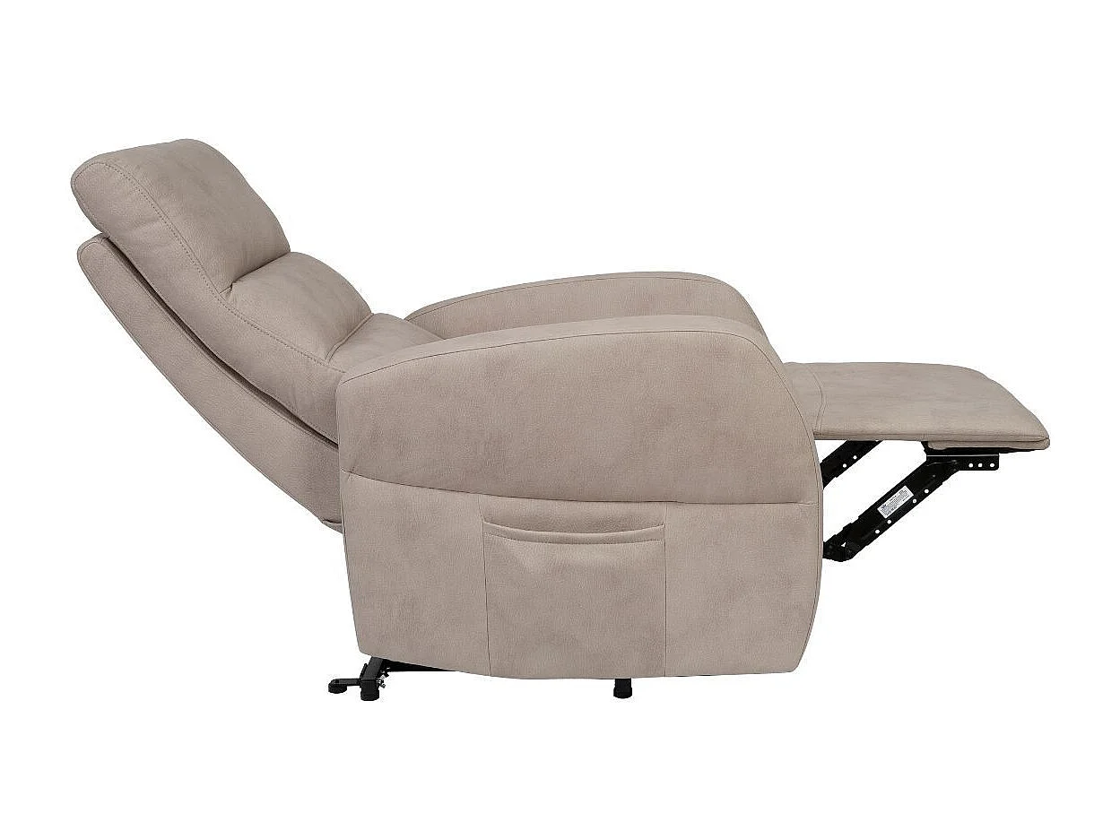 Fauteuil relax releveur tissu polyester imitation cuir beige - NYMPHAEA