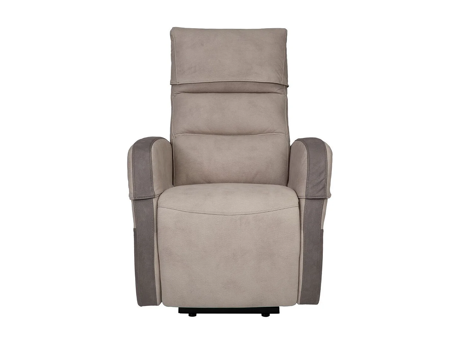 Fauteuil relax releveur tissu polyester imitation cuir gris et beige - NYMPHAEA