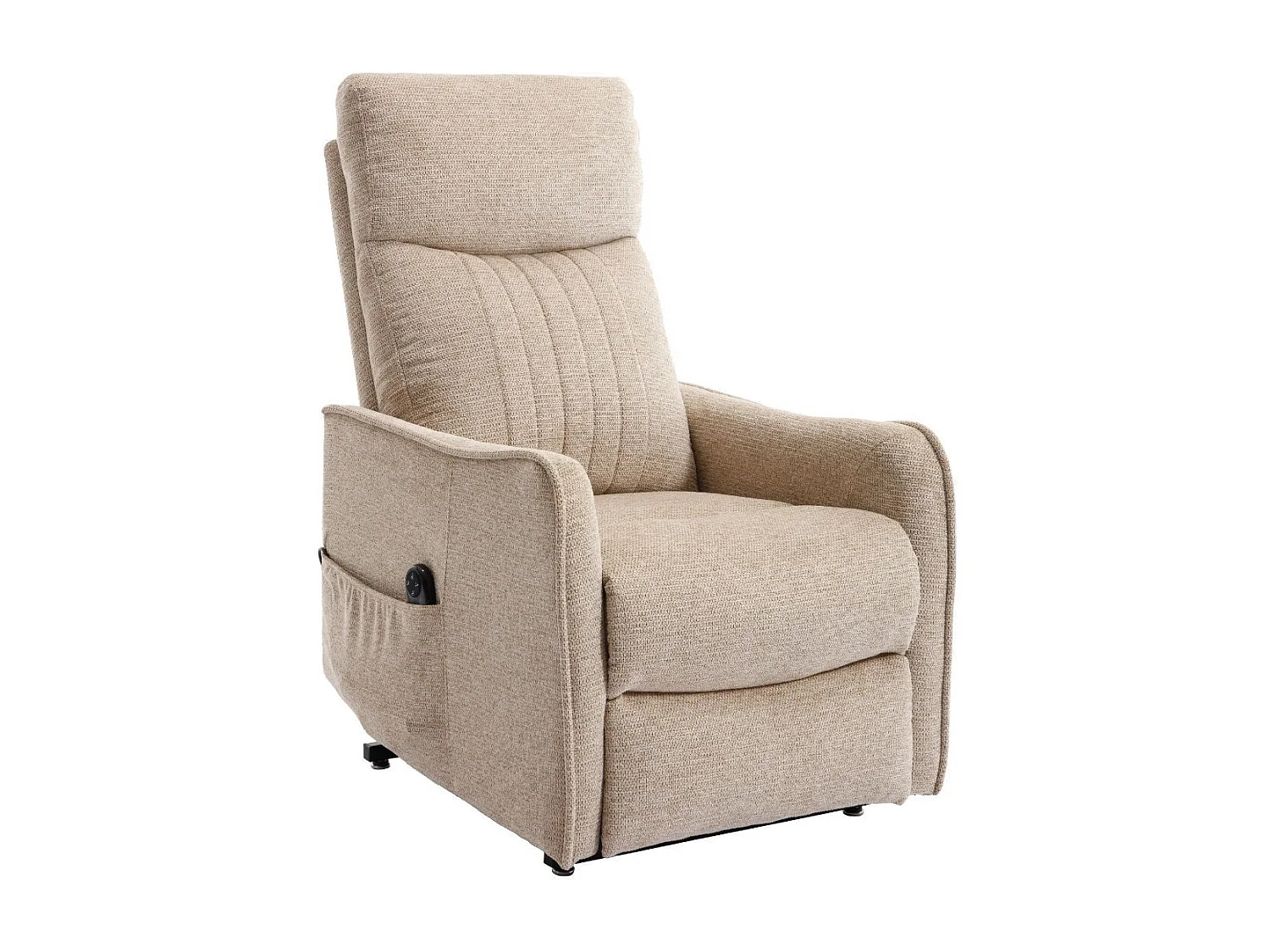 Fauteuil relax releveur tissu polyester beige orangé chiné - BETTA
