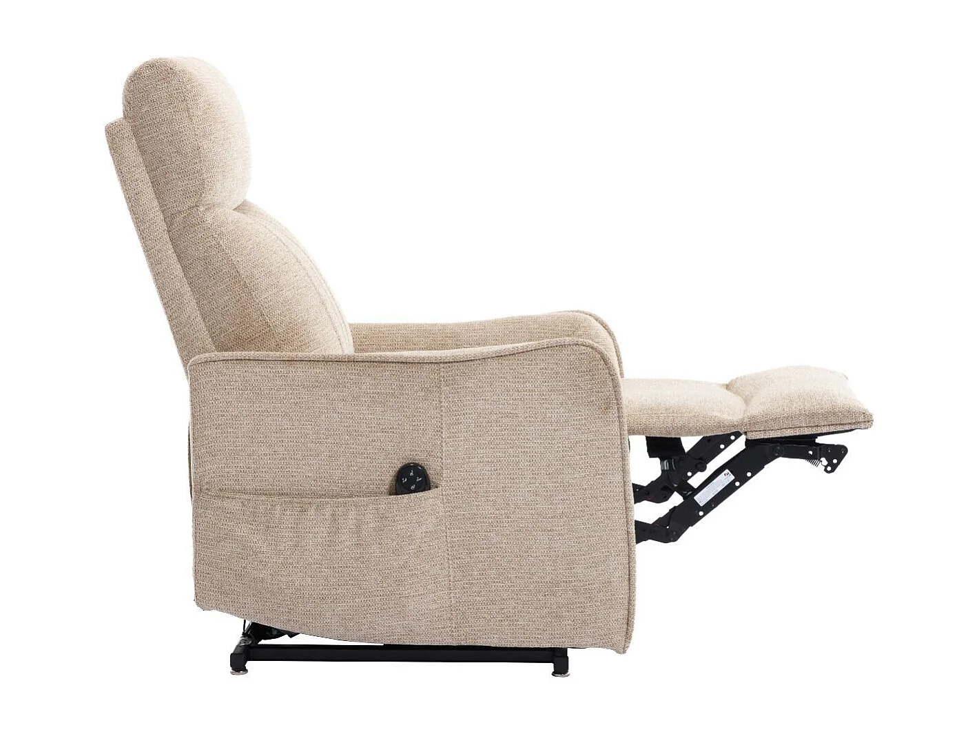 Fauteuil relax releveur tissu polyester beige orangé chiné - BETTA