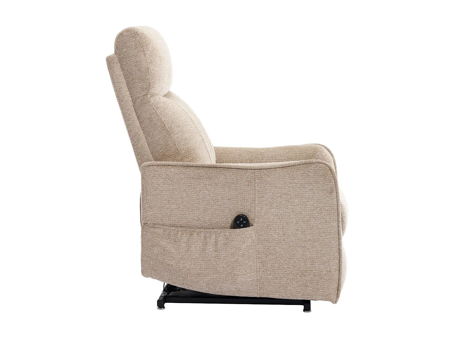 Fauteuil relax releveur tissu polyester beige orangé chiné - BETTA