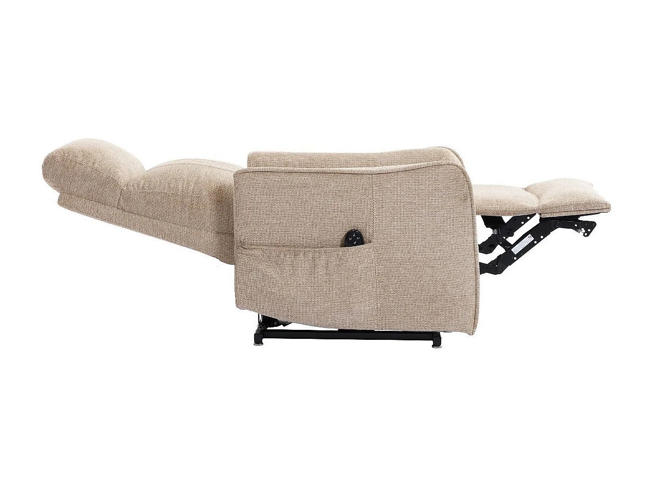 Fauteuil relax releveur tissu polyester beige orangé chiné - BETTA