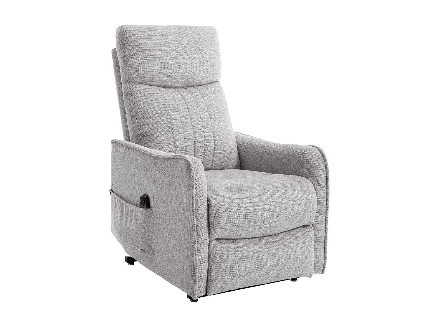 Fauteuil relax releveur tissu polyester gris clair chiné - BETTA