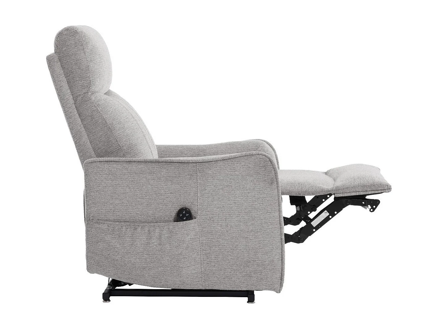 Fauteuil relax releveur tissu polyester gris clair chiné - BETTA
