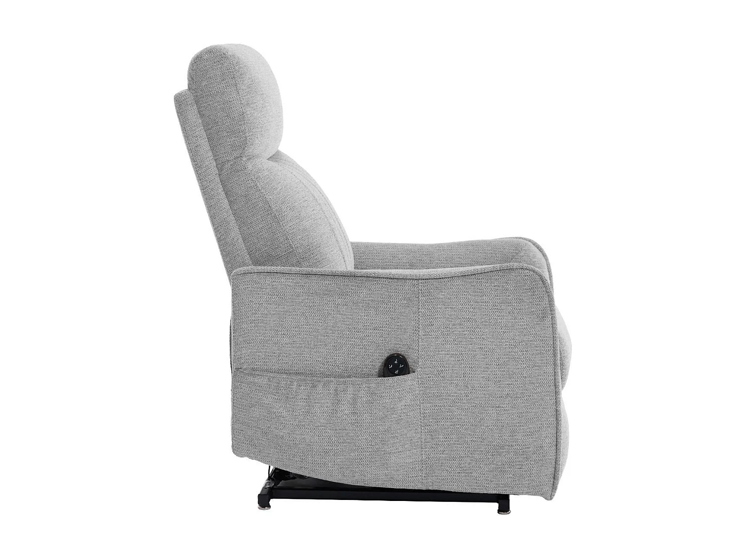 Fauteuil relax releveur tissu polyester gris clair chiné - BETTA