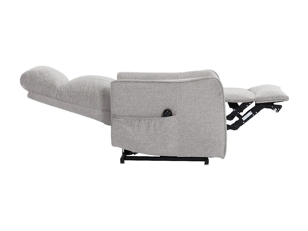 Fauteuil relax releveur tissu polyester gris clair chiné - BETTA