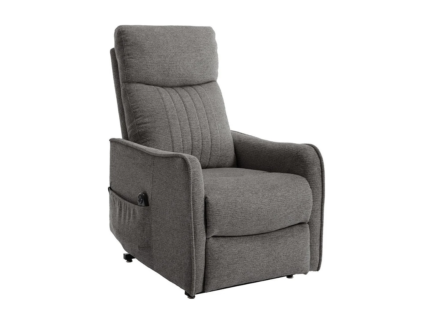 Fauteuil relax releveur tissu polyester gris foncé chiné - BETTA