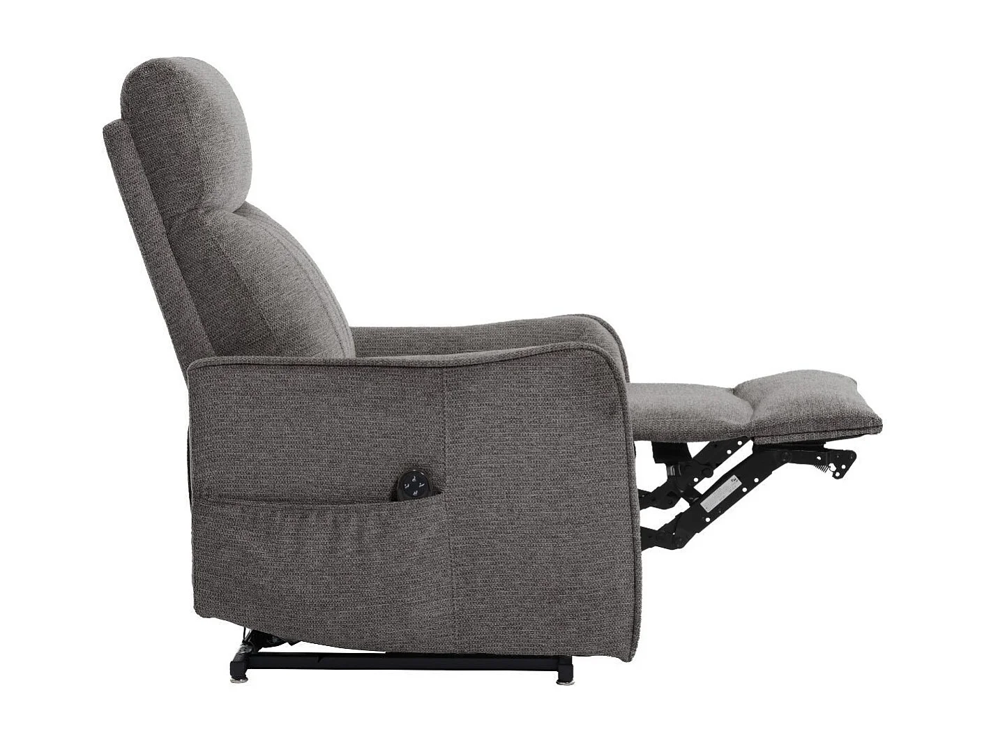 Fauteuil relax releveur tissu polyester gris foncé chiné - BETTA