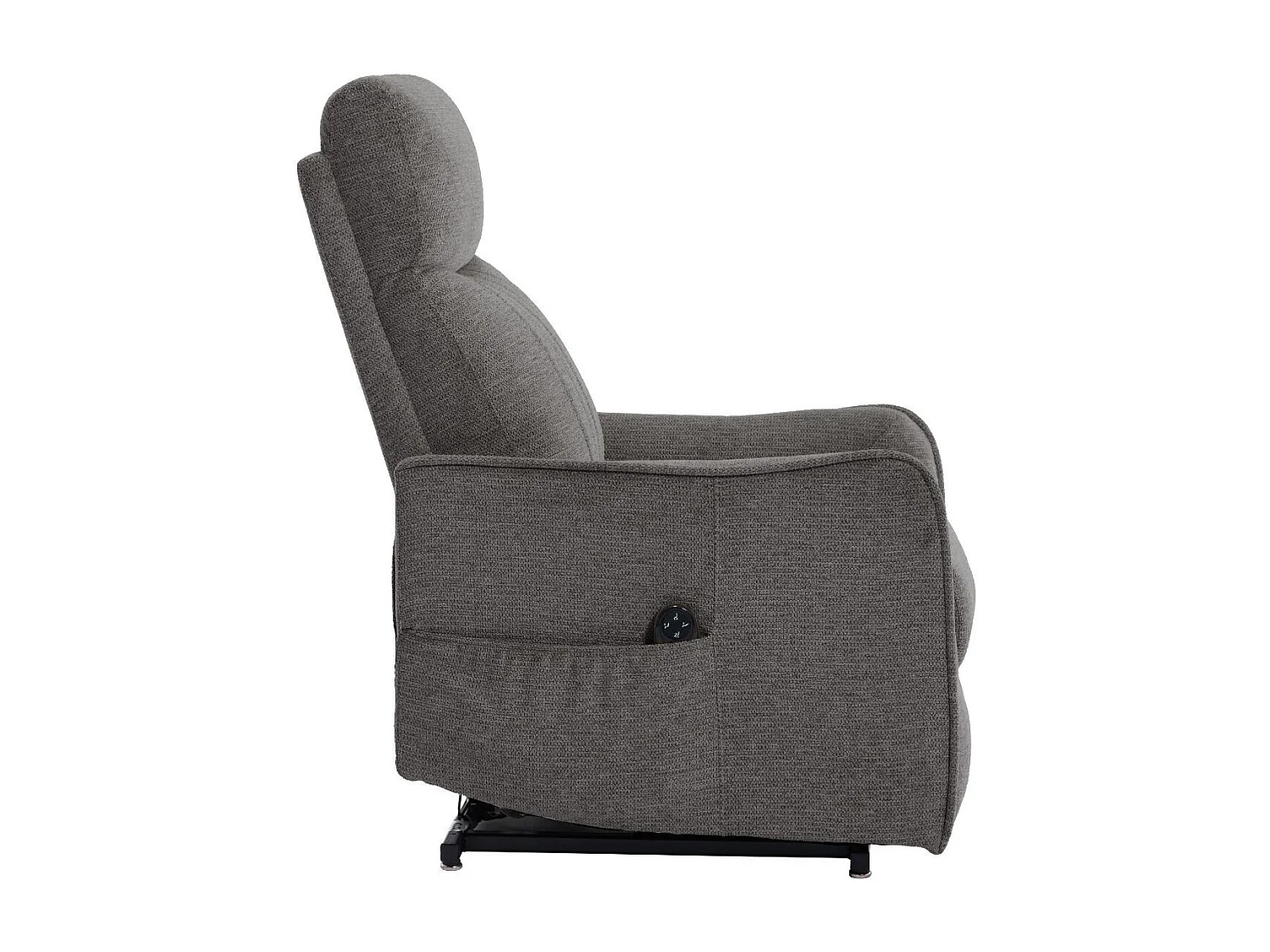 Fauteuil relax releveur tissu polyester gris foncé chiné - BETTA