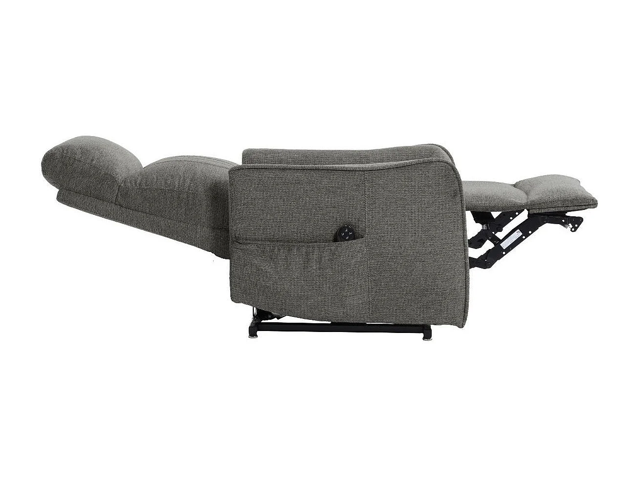 Fauteuil relax releveur tissu polyester gris foncé chiné - BETTA