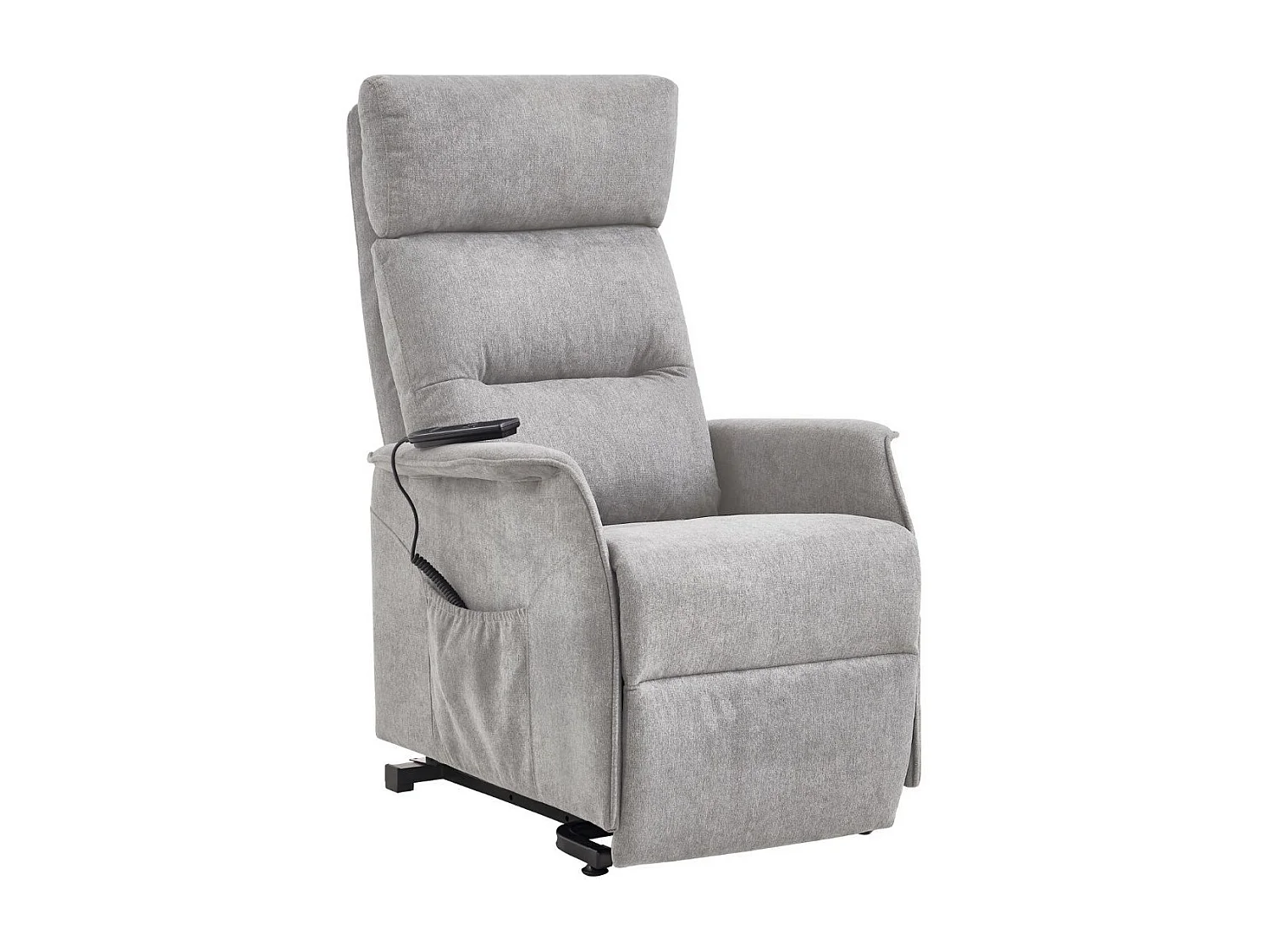 Fauteuil relax releveur tissu polyester chiné gris clair - SALVADOR