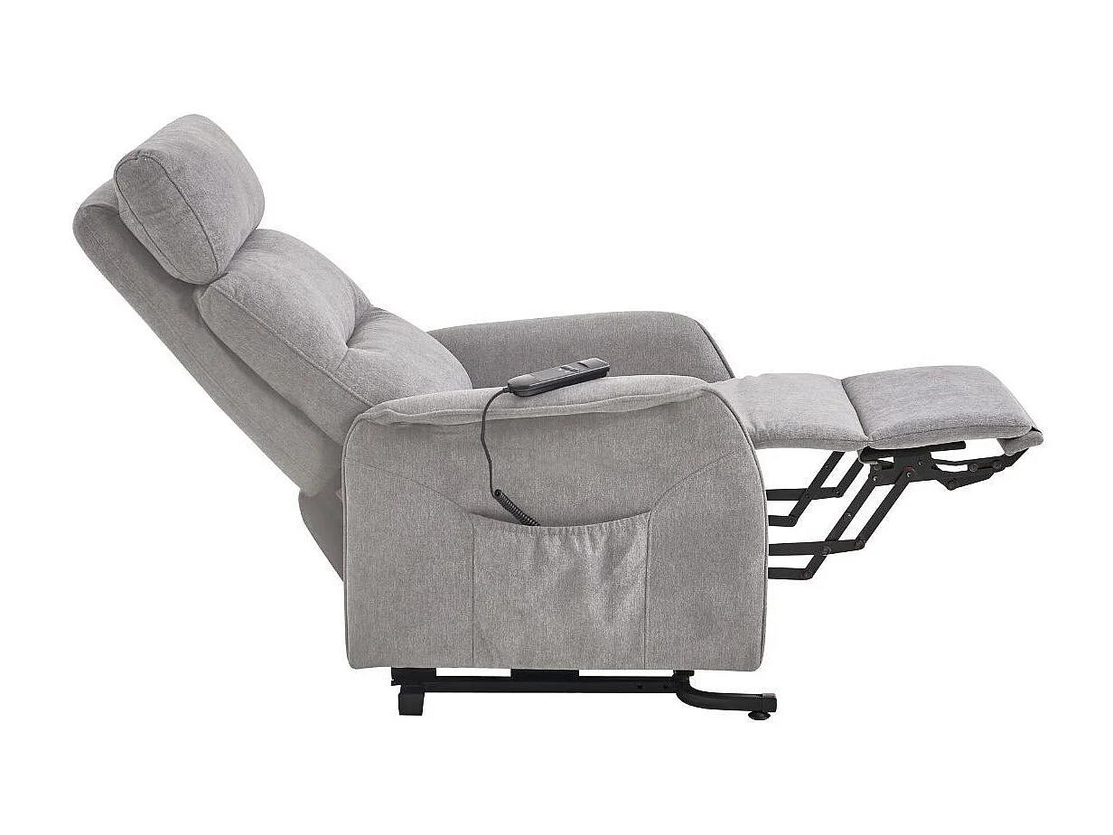 Fauteuil relax releveur tissu polyester chiné gris clair - SALVADOR