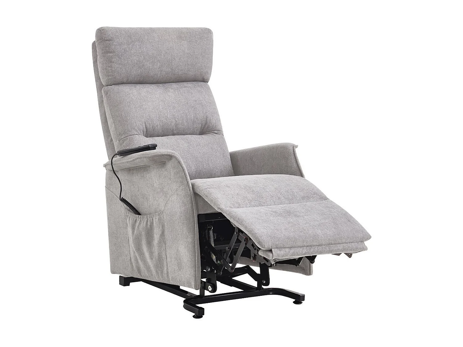 Fauteuil relax releveur tissu polyester chiné gris clair - SALVADOR