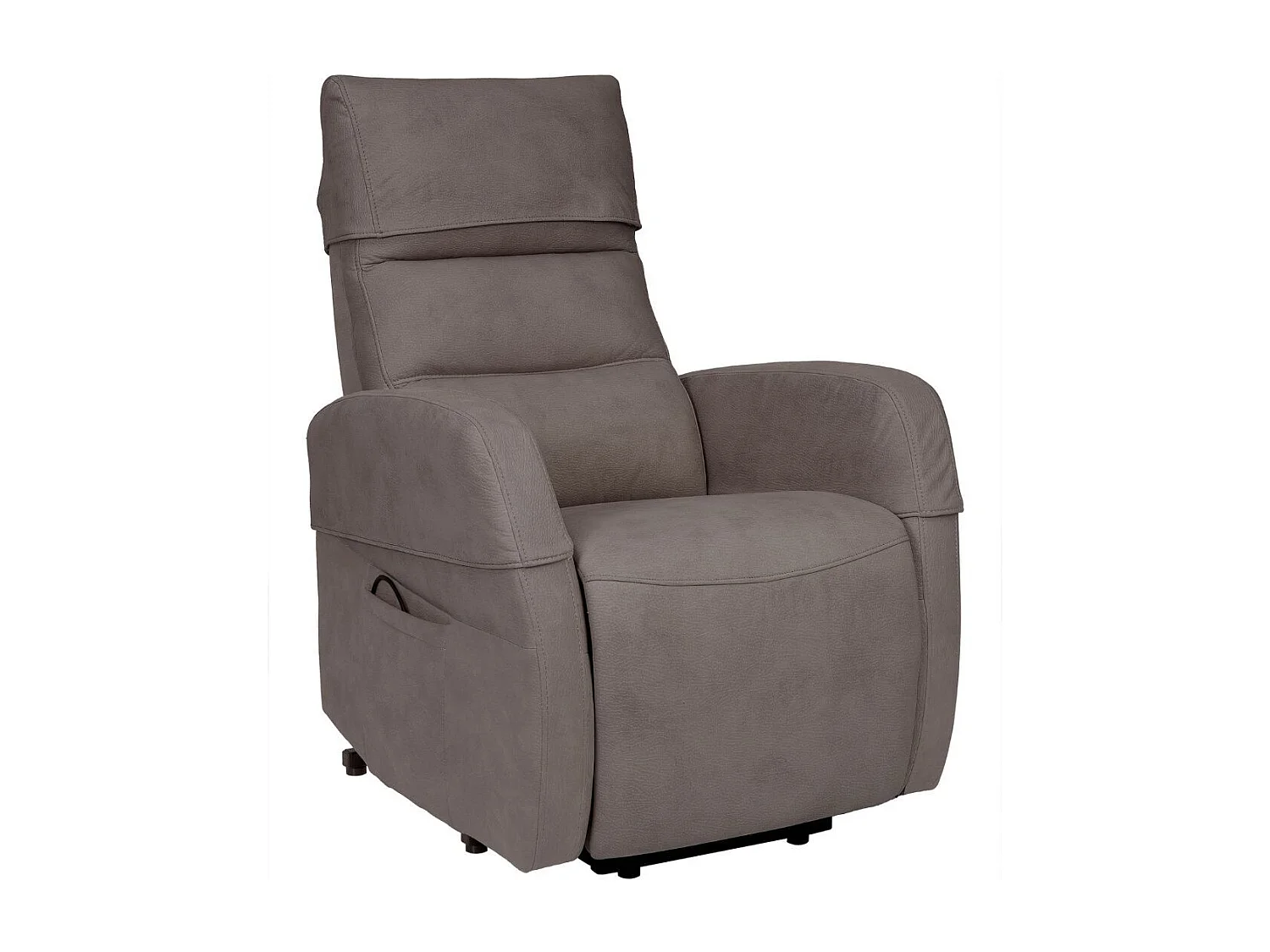 Fauteuil relax releveur tissu polyester imitation cuir gris-brun marbré - NYMPHAEA