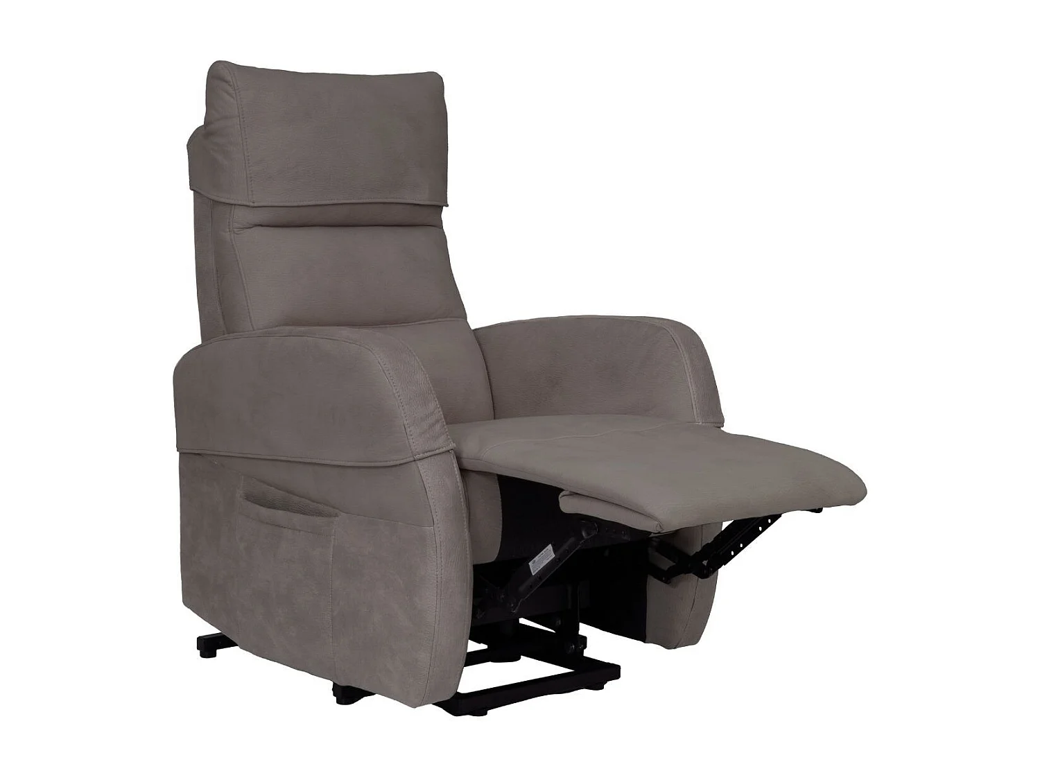 Fauteuil relax releveur tissu polyester imitation cuir gris-brun marbré - NYMPHAEA