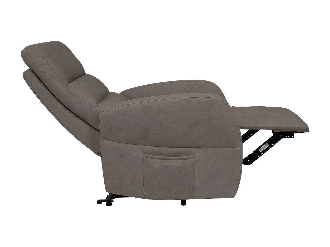 Fauteuil relax releveur tissu polyester imitation cuir gris-brun marbré - NYMPHAEA