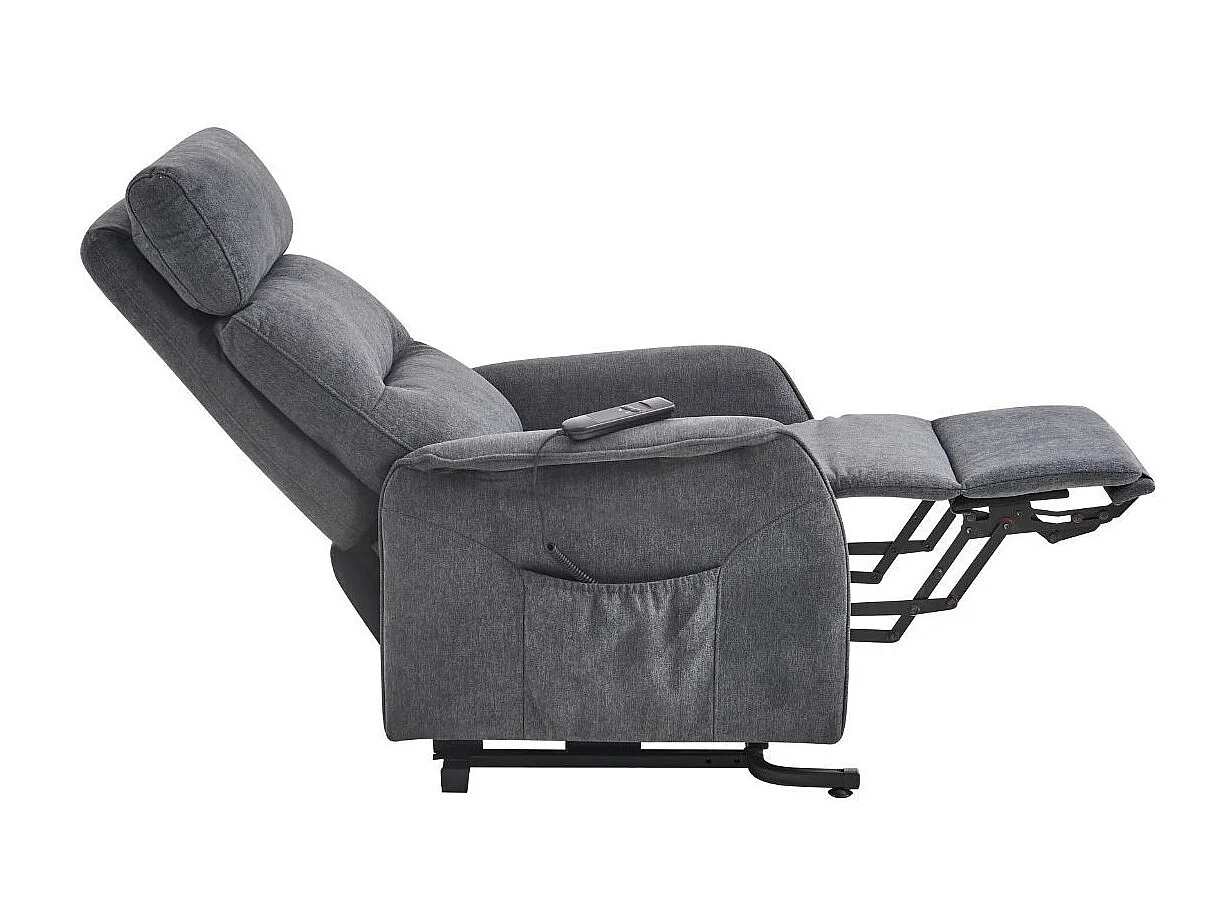 Fauteuil relax releveur tissu polyester chiné gris - SALVADOR