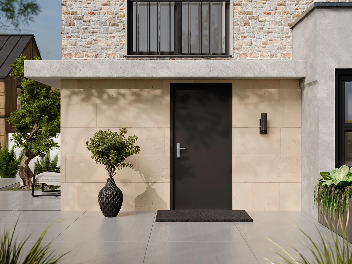 Porte d'entrée en acier pleine H207 x L100 cm anthracite - épaisseur 68 mm - poussant droit - AGUEDA