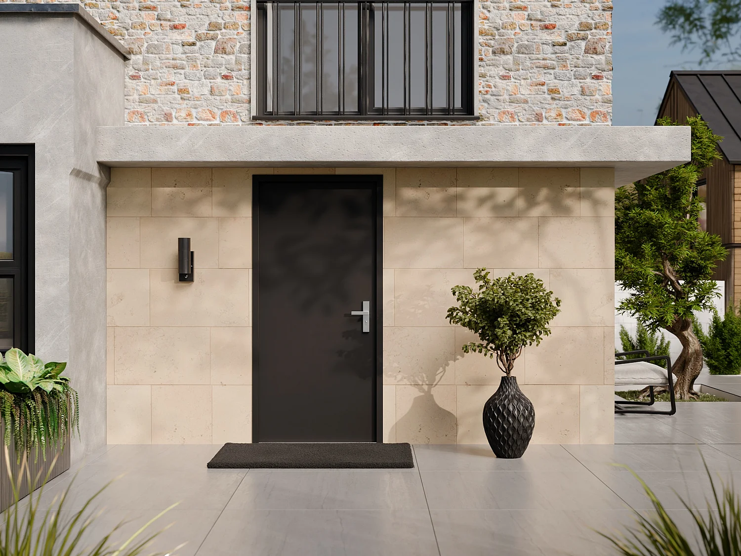 Porte d'entrée en acier pleine H207 x L100 cm anthracite - épaisseur 68 mm - poussant gauche - AGUEDA