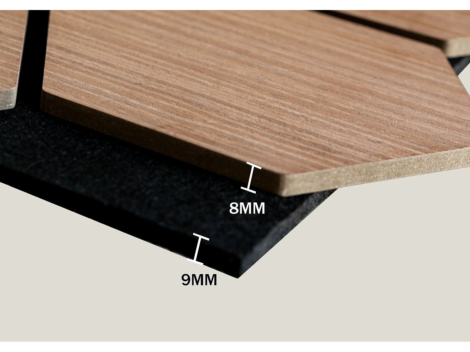 Panneau mural acoustique - Finition bois naturel foncé - Pack de 1,62 m² - Lot de 4 pièces - KULIA