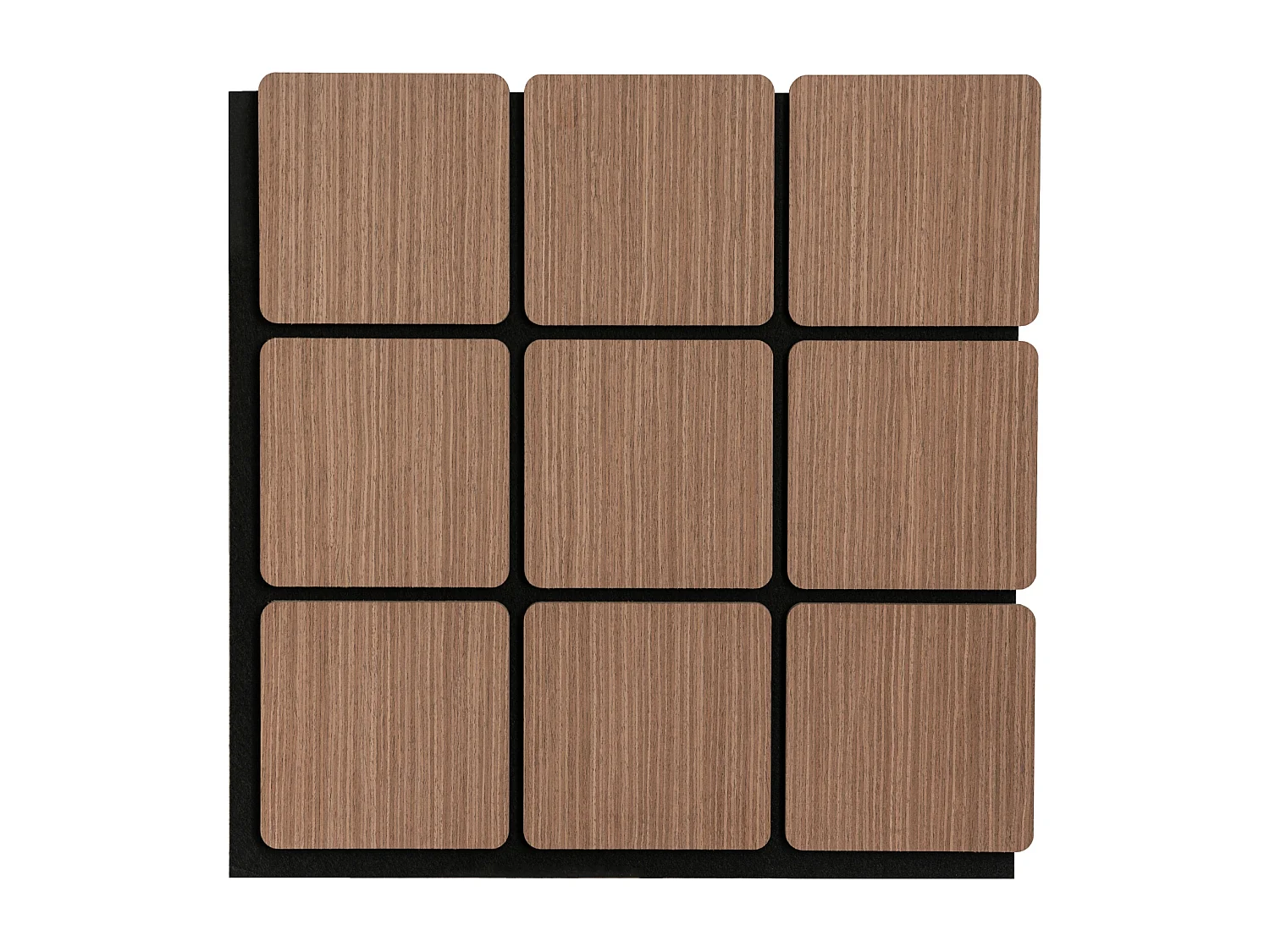 Panneau mural acoustique - Finition bois naturel foncé - Pack de 1,49 m² - Lot de 4 pièces - CUBIA