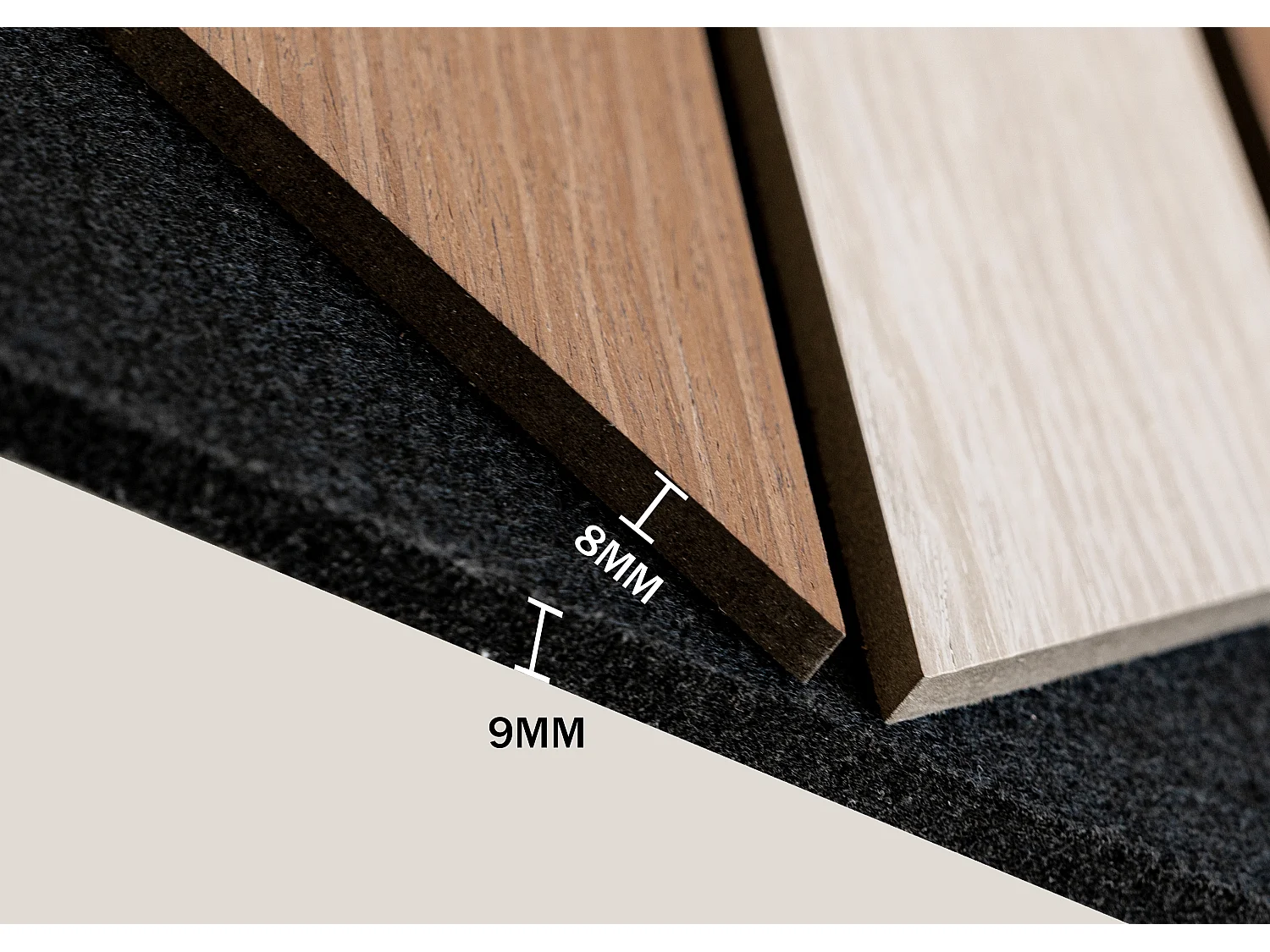 Panneau mural acoustique - Finition bois naturel clair et foncé - Pack de 1,63 m² - Lot de 4 pièces - LEOLIA