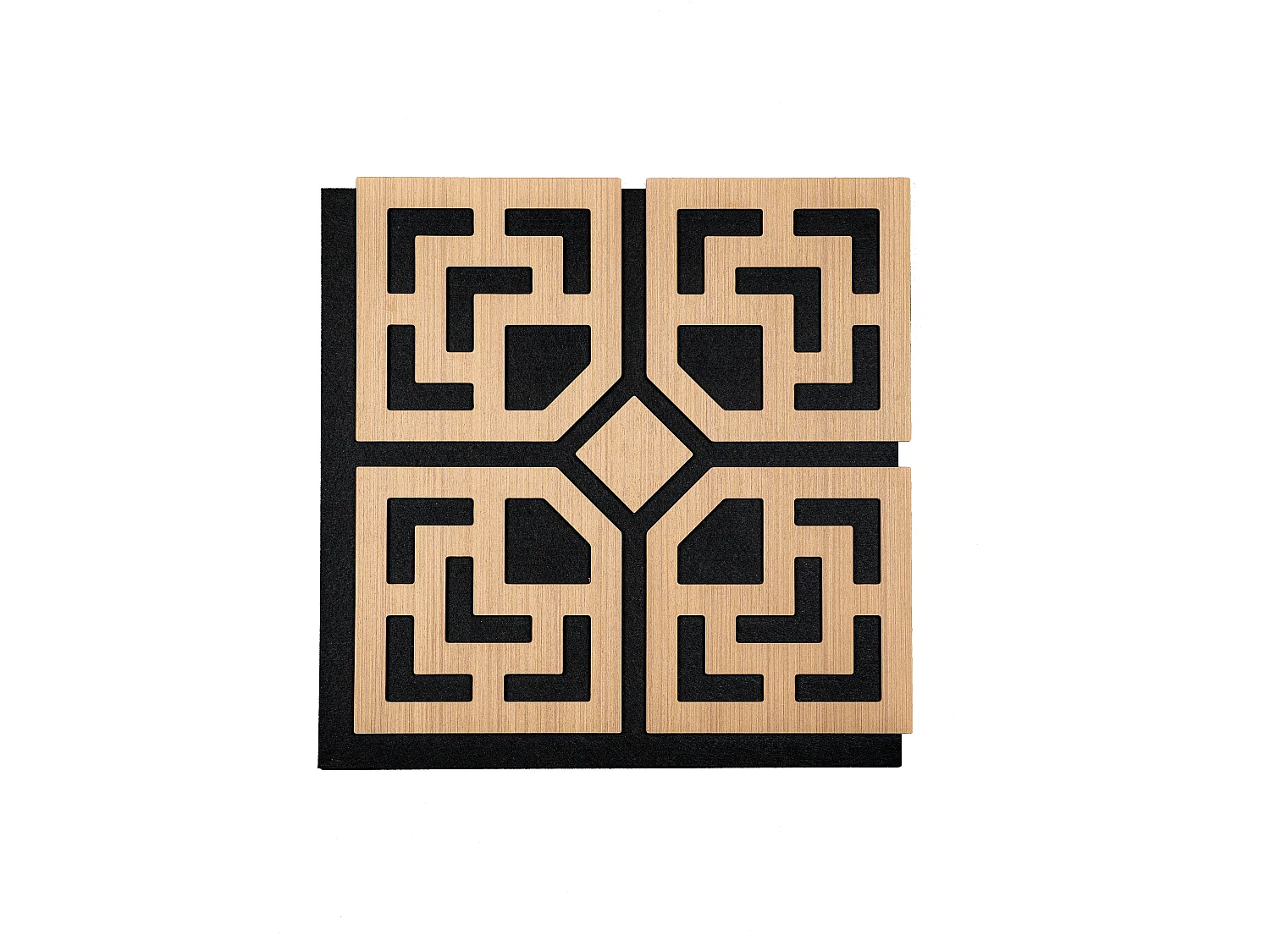 Panneau mural acoustique - Finition bois naturel clair - Pack de 1,49 m² - Lot de 4 pièces - KAMIA