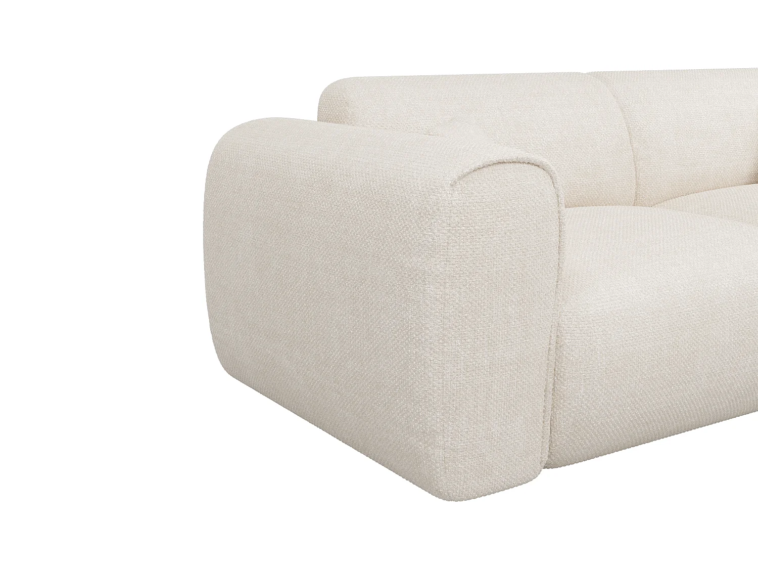 Canapé 3 places convertible express en tissu texturé beige - Couchage 140 cm - Matelas 20 cm mémoire de forme POGNIA