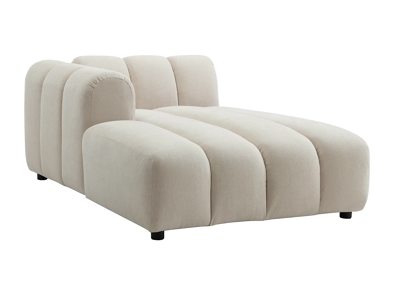 Méridienne gauche en tissu texturé beige JUTINI