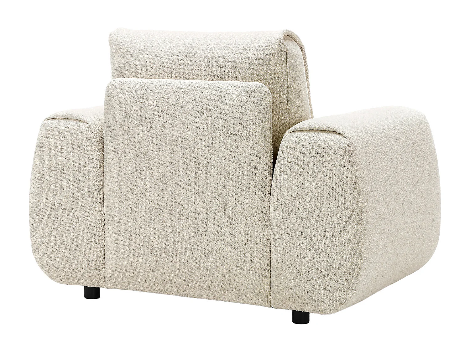 Fauteuil en tissu chiné beige MONELIA