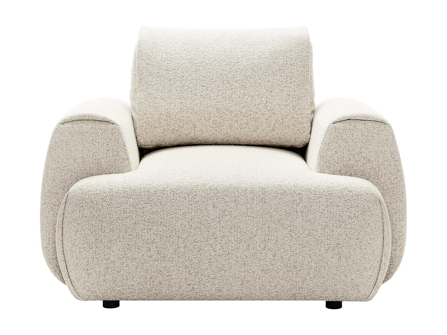Fauteuil en tissu chiné beige MONELIA