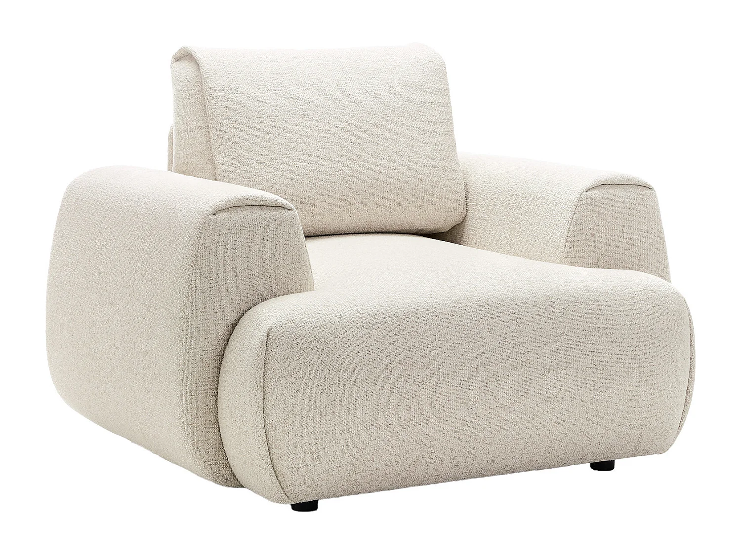 Fauteuil en tissu chiné beige MONELIA