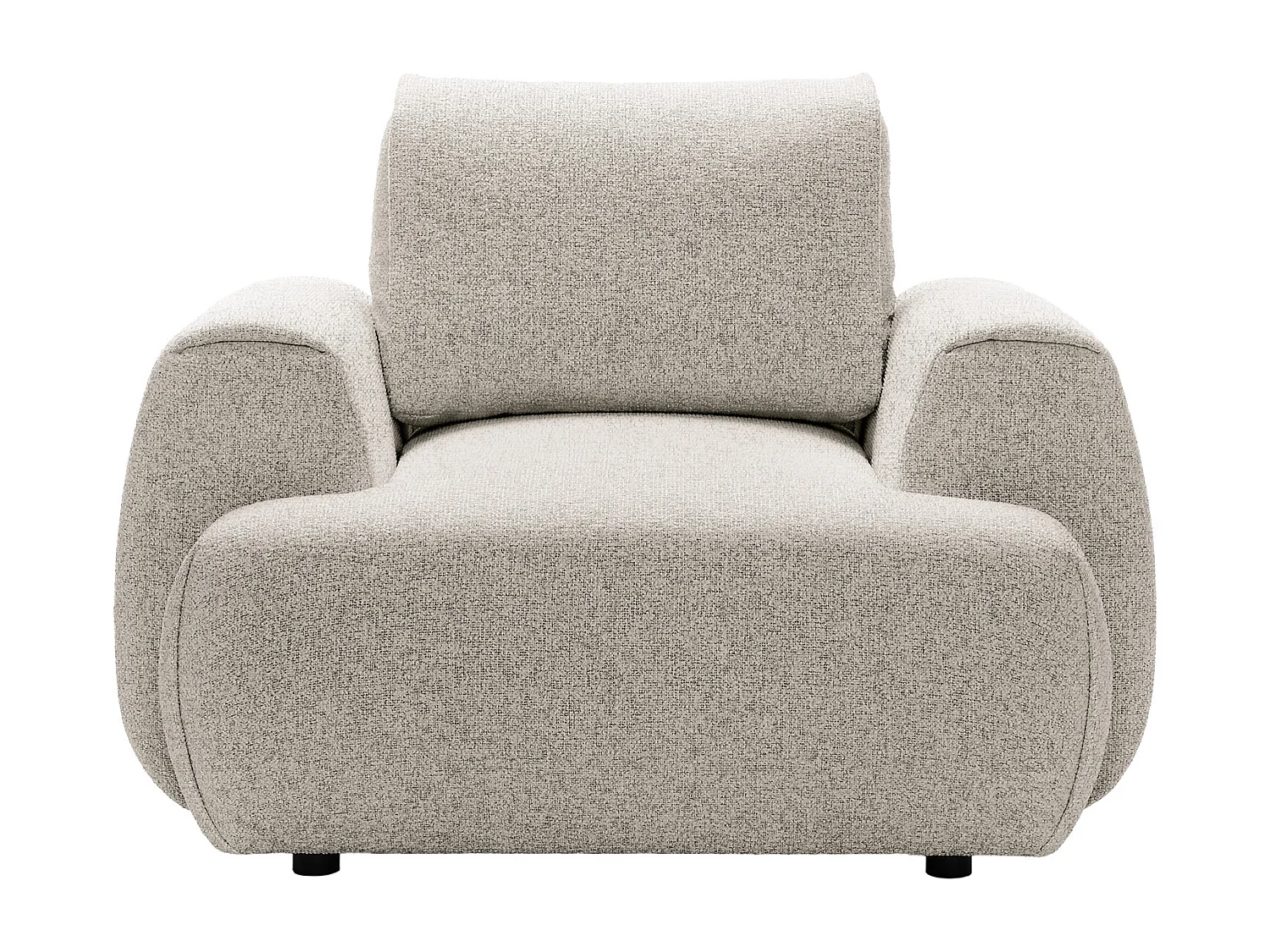 Fauteuil en tissu chiné gris clair MONELIA