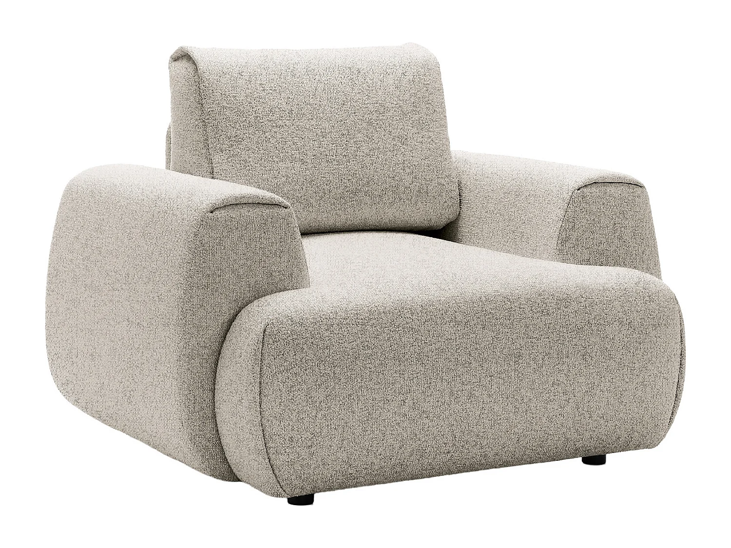 Fauteuil en tissu chiné gris clair MONELIA