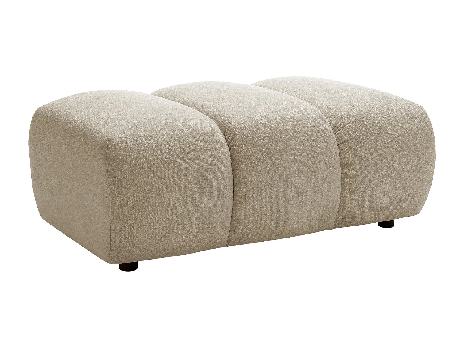Pouf en tissu beige FRIDORA