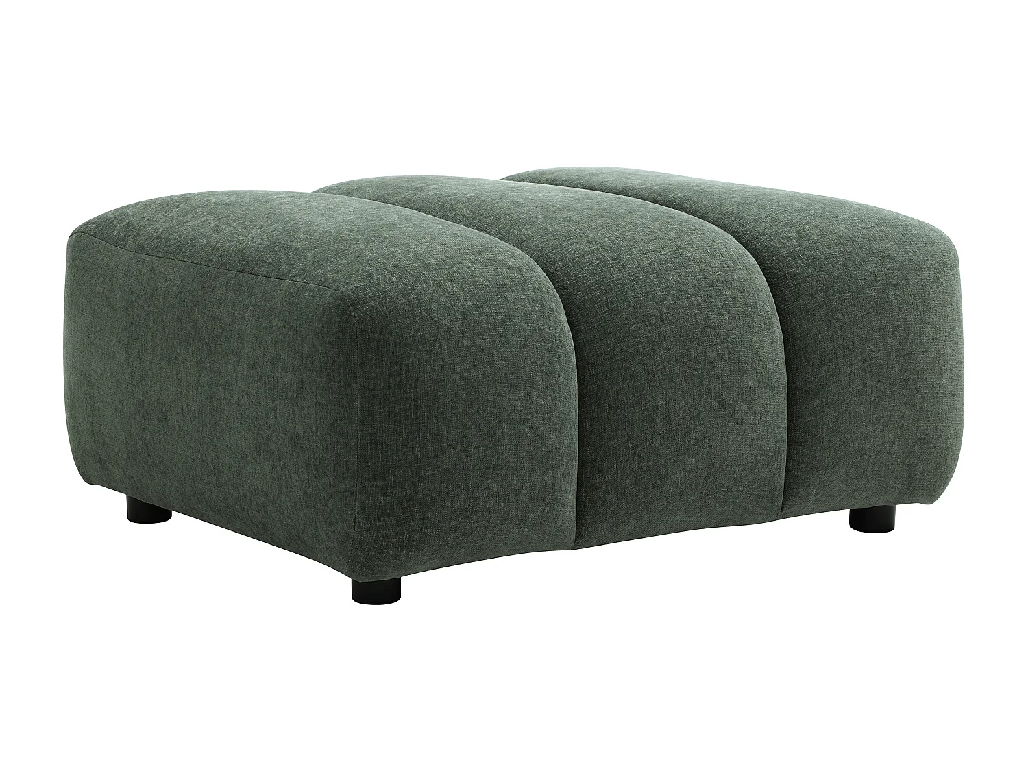 Pouf en tissu texturé vert sapin JUTINI